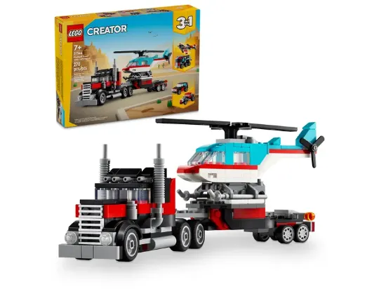 Picture of LEGO Flatbed Truck with Helicopter