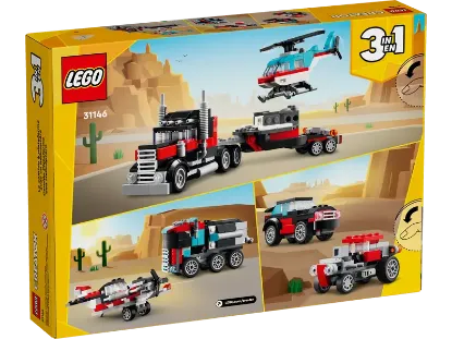 Picture of LEGO Flatbed Truck with Helicopter